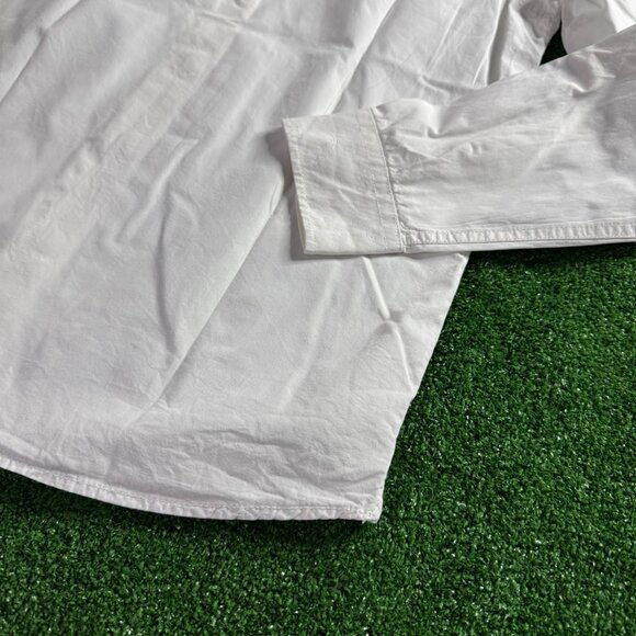 H&M Long Roll-Up Sleeve Button-Up White Classic Expedition Safari Shirt Size S - Picture 10 of 13